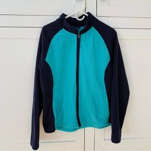 Target Blue/Turquoise Fleece Zip Up Sweater Size Large